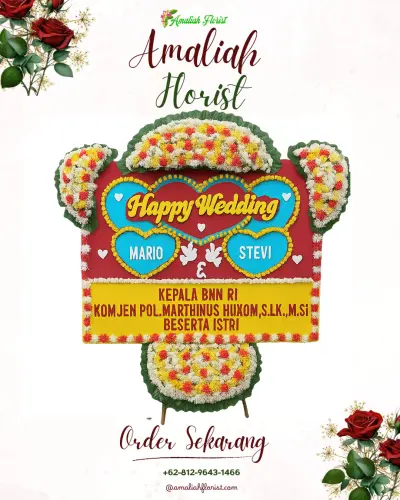 Karangan Papan Bunga Pernikahan di Jrebeng Lor